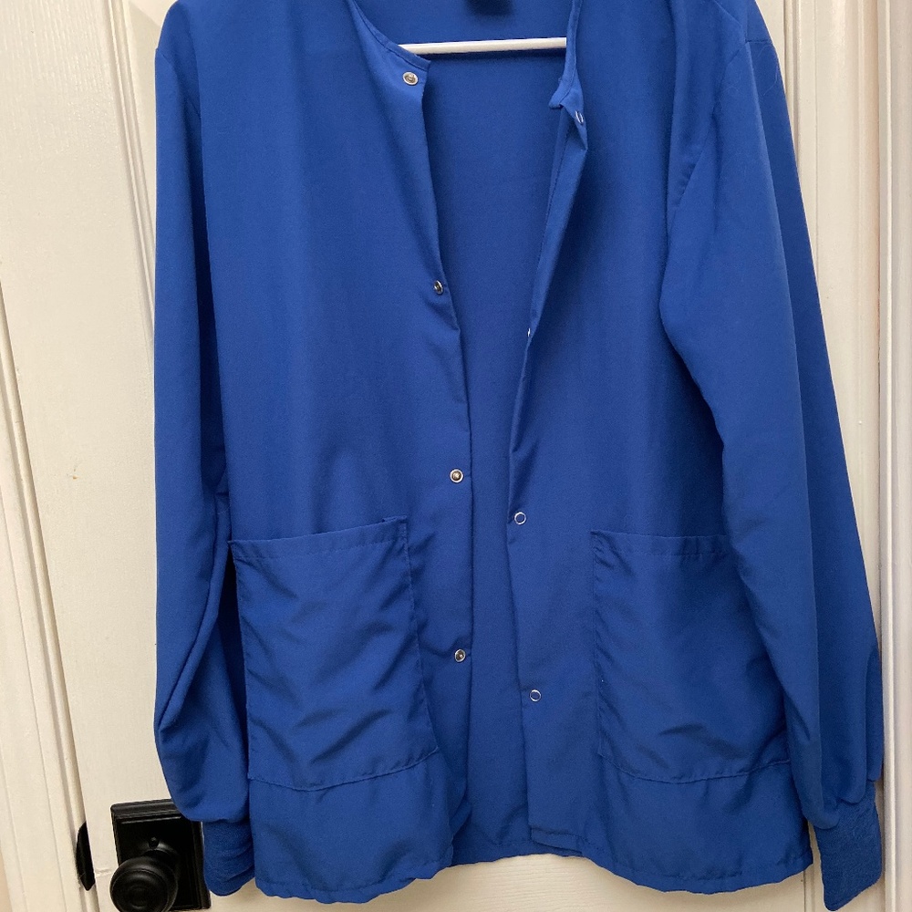 Medline Royal Blue Button Up Scrub Jacket